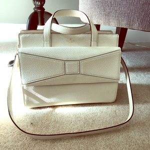 Kate Spade cream leather purse with suede bow